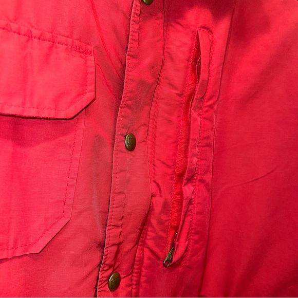 Vintage Woolrich Wool with Plaid Lining Hooded Parka Chore Jacket Coat Red M - Picture 2 of 12